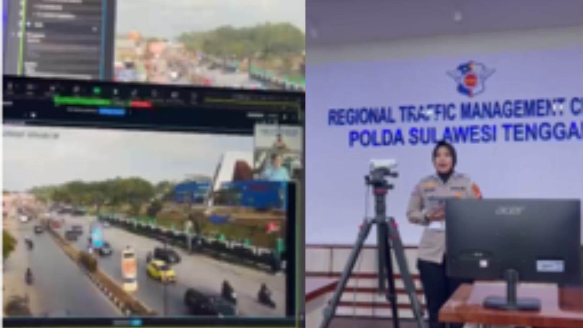 Pantau Arus Lalu Lintas dari RTMC, Ditlantas Polda Sultra Sampaikan Traffic Update Lewat RRI Kendari